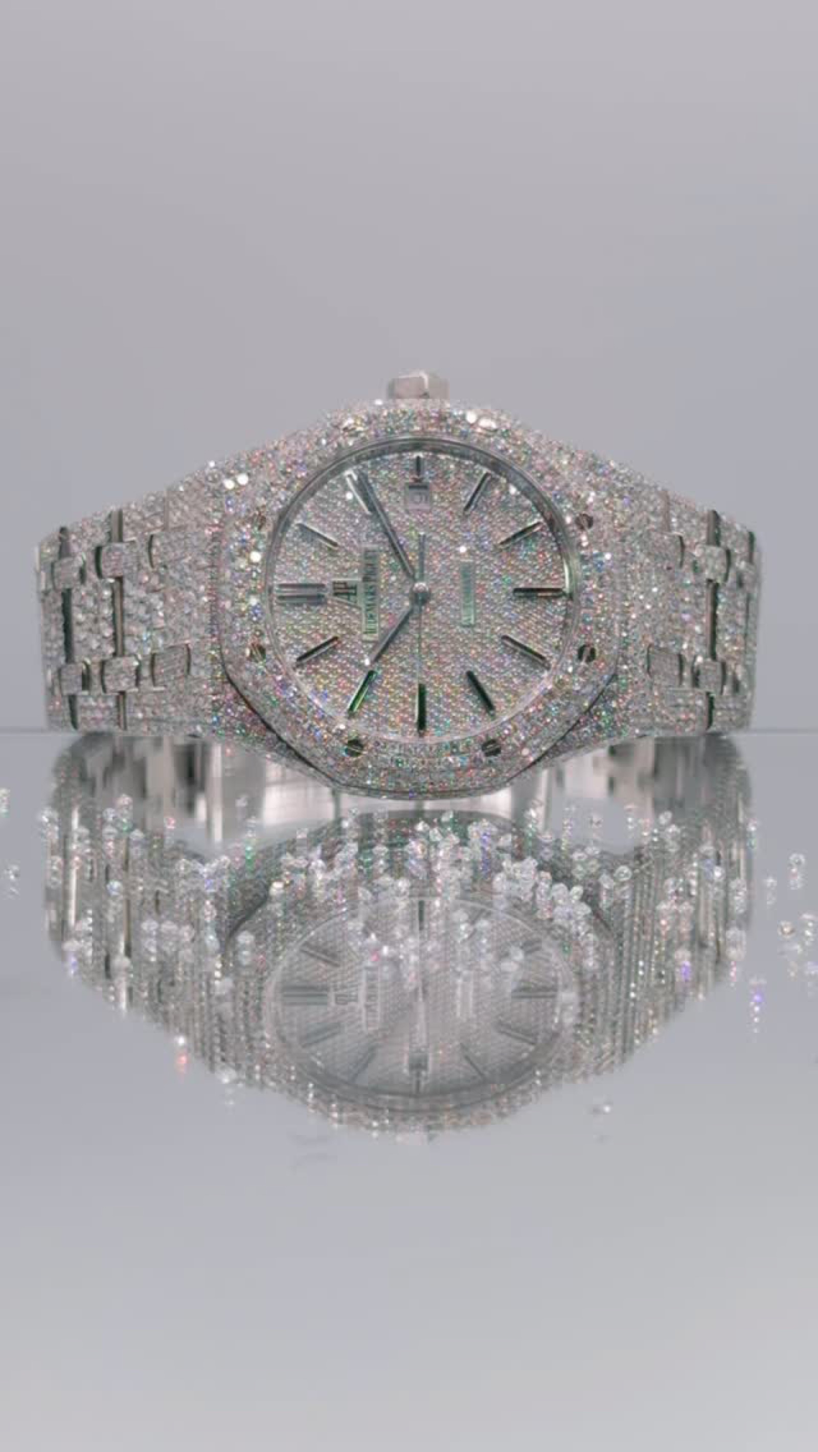 A fully diamond set Audemars Piguet Royal Oak